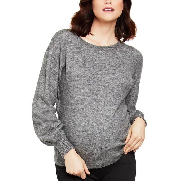 Motherhood Maternity Women’s Size Medium Dark Gray Crew Neck Sweater New - Picture 8 of 8
